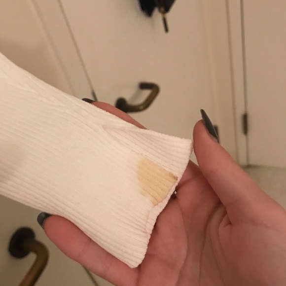 Ribbed white fold over shirt - Picture 4 of 4